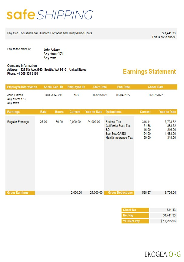 modèle de paie pour une entreprise de transport sécurisé aux formats Word et PDF
